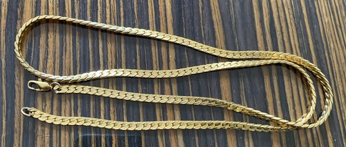 Vintage heavy gold tone flat - gold-tone,