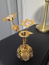 24K Gold Plated Swarovski Crystal Vase Flowers By Crystal Temptation