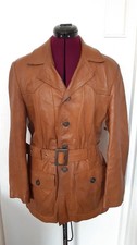 Vintage belted brown leather - brown,