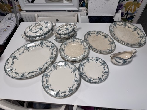 Antique dinner set with - antique,