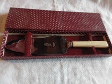 Cake Pie Server 10" G Fyne Faux Bone Resin Handle Sheffield Stainless BOXED
