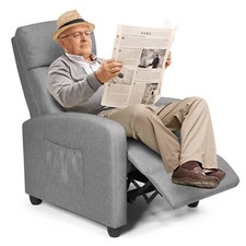 Modern Upholstered Recliner Armchair Sofa Lounge Chair Adjustable Backrest Home