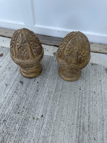 Carved newel post - carved, caps