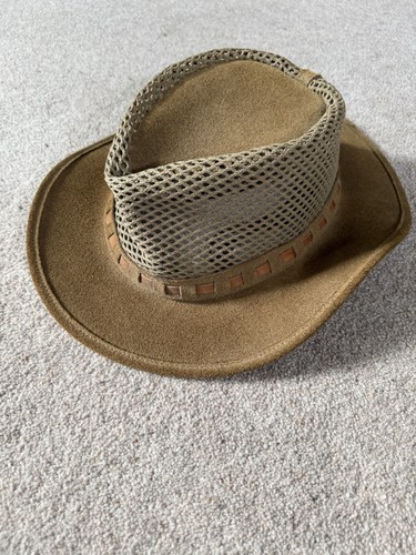 Leather hat with strap and - hat,