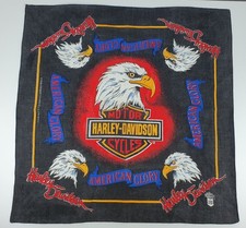 Harley Davidson Bandana American Glory Eagle Black Made In The USA Motor Cycles 
