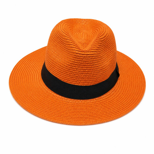 Unisex wide brim straw fedora - wide,