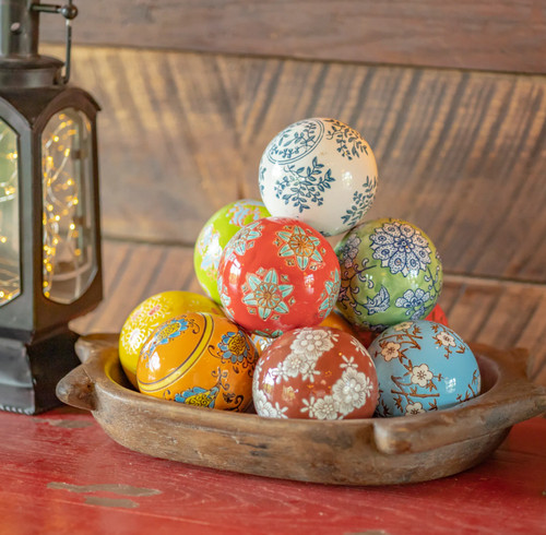 Ceramic decorative balls set - decorative,