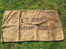 Vintage Bygone Farm Hessian Corn Mill Sack A O MUSSETT BURNHAM MARKET FREE P&P 