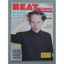 JOE JACKSON BEAT INSTRUMENTAL MAGAZINE OCT 1979 - JOE COLOUR COVER + 4 PAGES INS