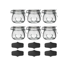 6x Heart Glass Storage Jars