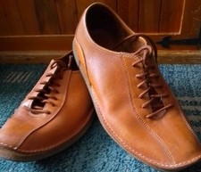 Mens Tan Square Toe Leather Lace Up Clarks Shoes Size 9.5 Good Condition