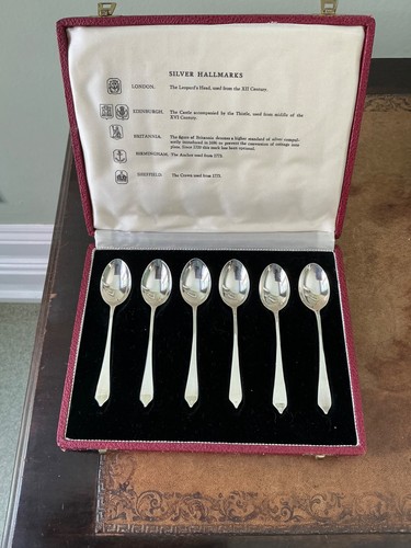 Sterling silver tea spoons set - tea,