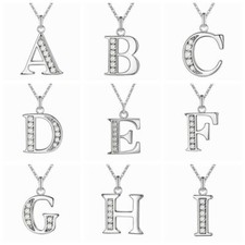 Letter Crystal Pendant 925