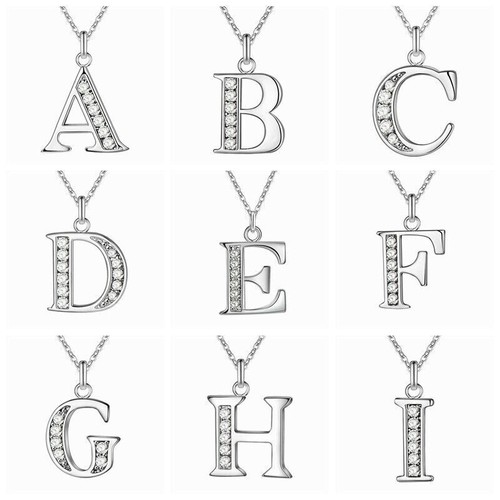 Letter crystal pendant - crystal,