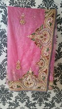 New net peach saree with