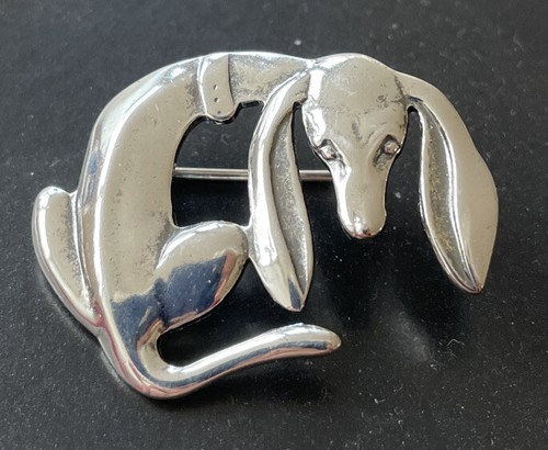 Silver plated dachshund - silver,