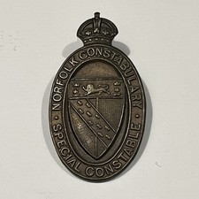 Norfolk Constabulary Special Constable Lapel Badge. Kings Crown
