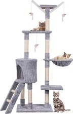  Cat Scratching Post 145CM Multi-Level Stable Climbing Tower with Ladder-Auction