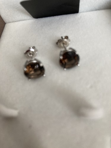 Smoky quartz stud earrings - quartz,
