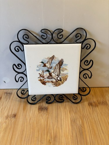 Vintage mallard ducks flying - mallard,