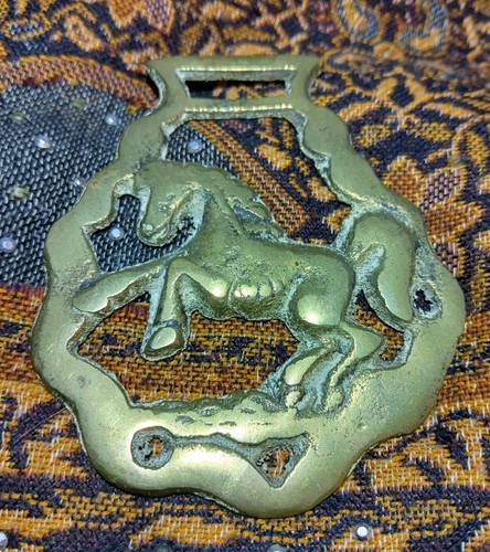 Vintage horse brass rearing - vintage,