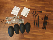 4x SANUS HTB3b Black Adjustable Speaker Stands For Satellite Speakers up to 4lbs