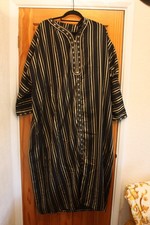 MENS FULL LENGTH KURTA CASUAL COVER SIZE XXL 52 CHEST BLACK & GOLD