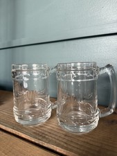 Captain Morgan Glass Tankard Stein Spiced Rum Embossed l Set Of 2