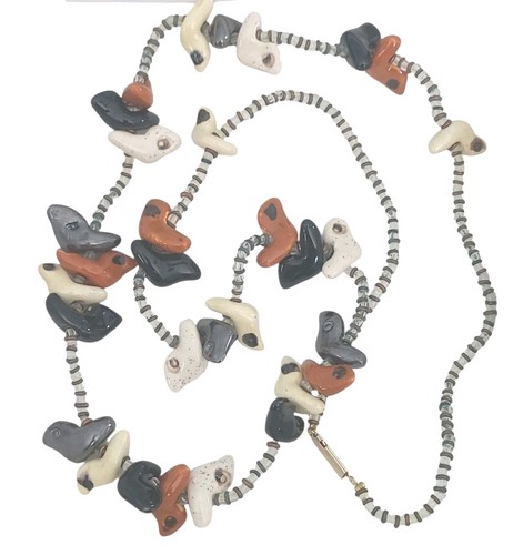 Kazuri necklace bird bead - bird,