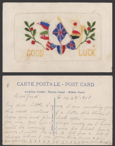 Ww1 silk embroidered french - ww1,