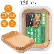 120x Air Fryer Paper Liners Disposable Non Stick Baking Parchment for Ninja