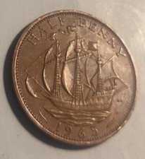 1965 Half Penny Coin. QEII
