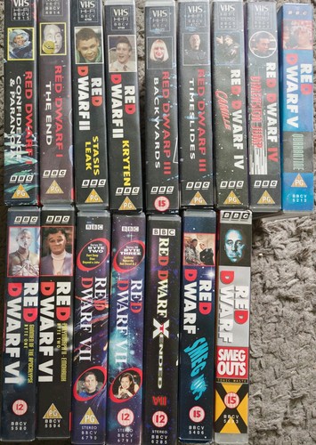 Red dwarf vhs bbc tapes - red,