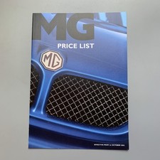 2002 MG Range Price List –