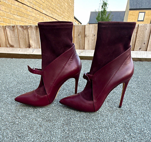 Casadei burgundy leather ankle - casadei,