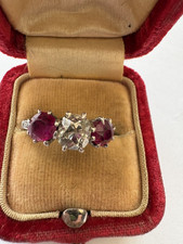 An old-cut diamond and ruby