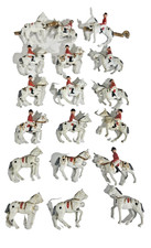 46x German Elastolin Lineol Toy Horses & 3x Carriages Lot 49 Figure Set Unboxed.