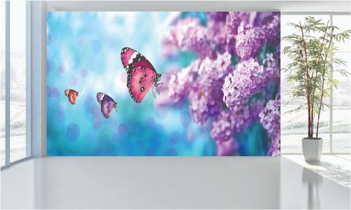 Butterflies flower nature wall - nature,