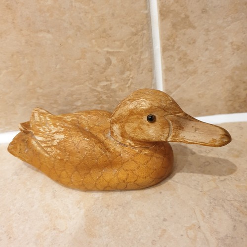 Brown vintage decoy duck - vintage, hand