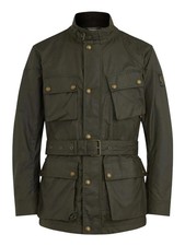 Belstaff Men's Trialmaster Jacket Faded Olive Size 36