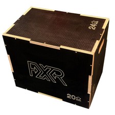 Anti-Slip Wooden Plyo Jump Box 3 in 1 Black Plyometric 16" 20" 24" - FXR Sports