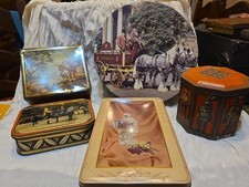 5 Vintage biscuit sweet Tins