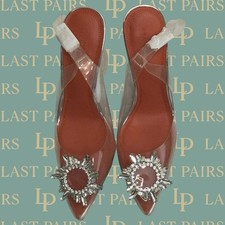 LADIES EMMA HYACINTH PARIS STILETTO PURPLE CLEAR  HIGH QUALITY SANDAL SIZE 3 - 7