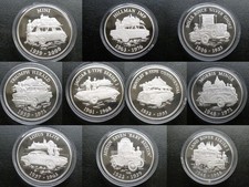 British Motorcars Royal Mint .925 Silver Proof £5 Coins Alderney 2009 : see menu