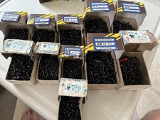 Job Lot of Black Japanese Wood Screws Mixed Size All Slotted Roundhead