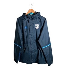 Adidas Cardiff City FC Windbreaker Jacket Men's Size M Blue Hooded Full Zip 
