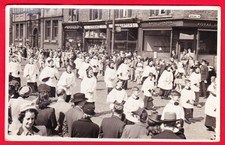 Postcard - LEVENSHULME Church Parade on STOCKPORT ROAD c1950 RP Plain Back SHOPS