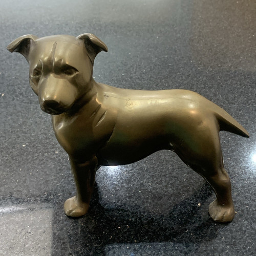 Brass dog figurine statue - dog,