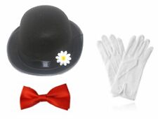 Girls Childs Ladys Girls Mary Poppins World Book Day Hat Gloves Red Bow Tie