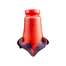 Red Pate De Verre Tulip Light